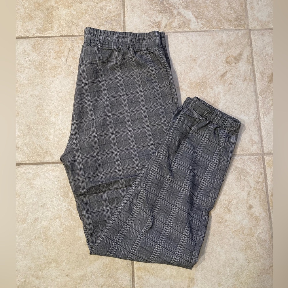 89th & Madison Gray Plaid Jogger Dress Pants